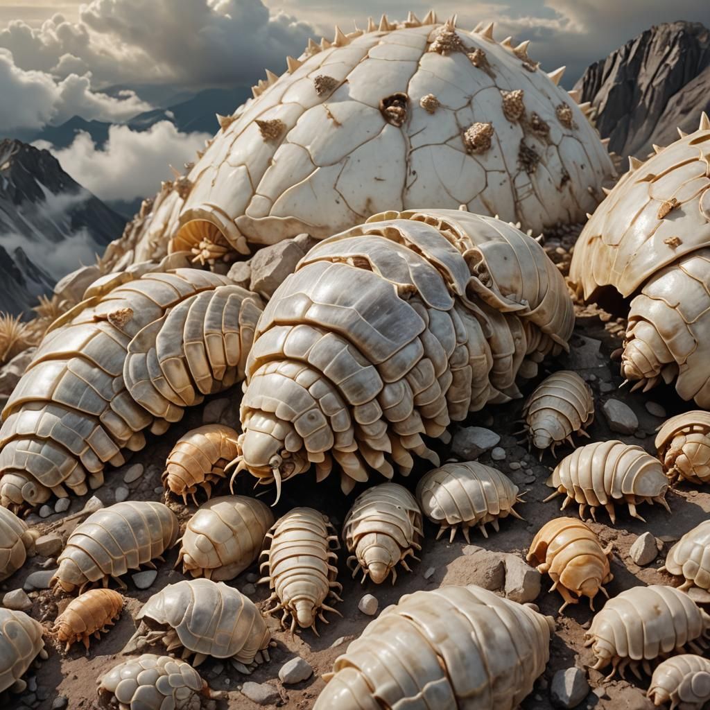 Surreal Giant Isopods on Mountain Peak