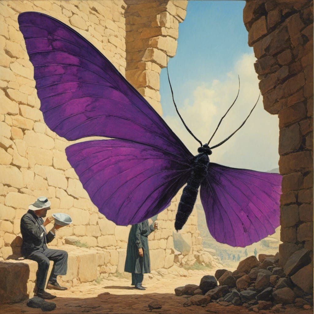 Giant Purple Moth Emerges
