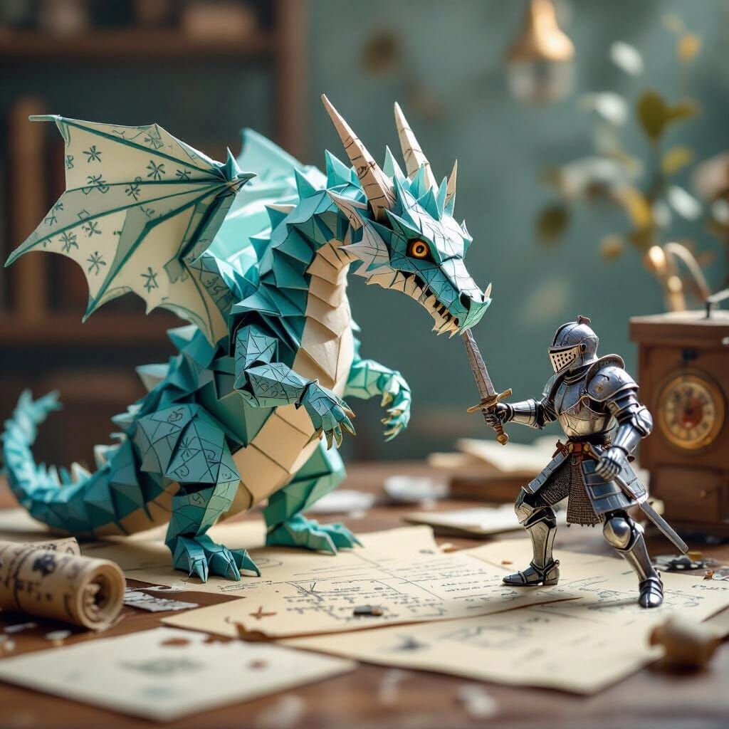 Clockwork Dragon Toy Battles Knight (Papercraft)