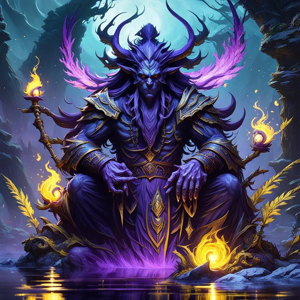 Dark Humanoid Nokken Lake Spirit Fantasy Art