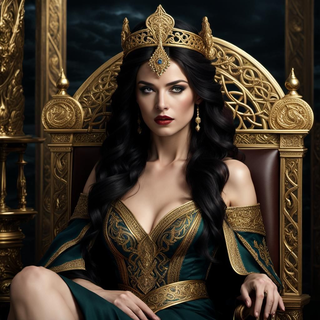 Celtic Sea Priestess on Ship, Digital Matte Painting