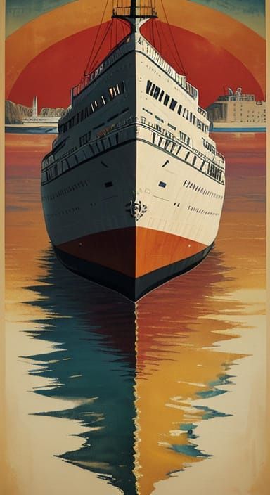 Luxurious Ocean Liner in Art Deco Style