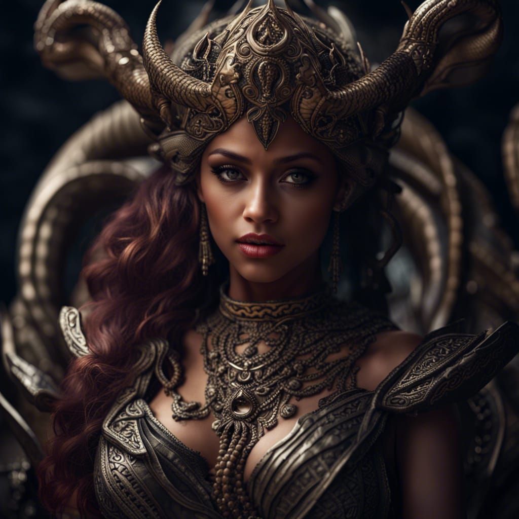 Detailed Lamia Queen in Hyperrealistic Style
