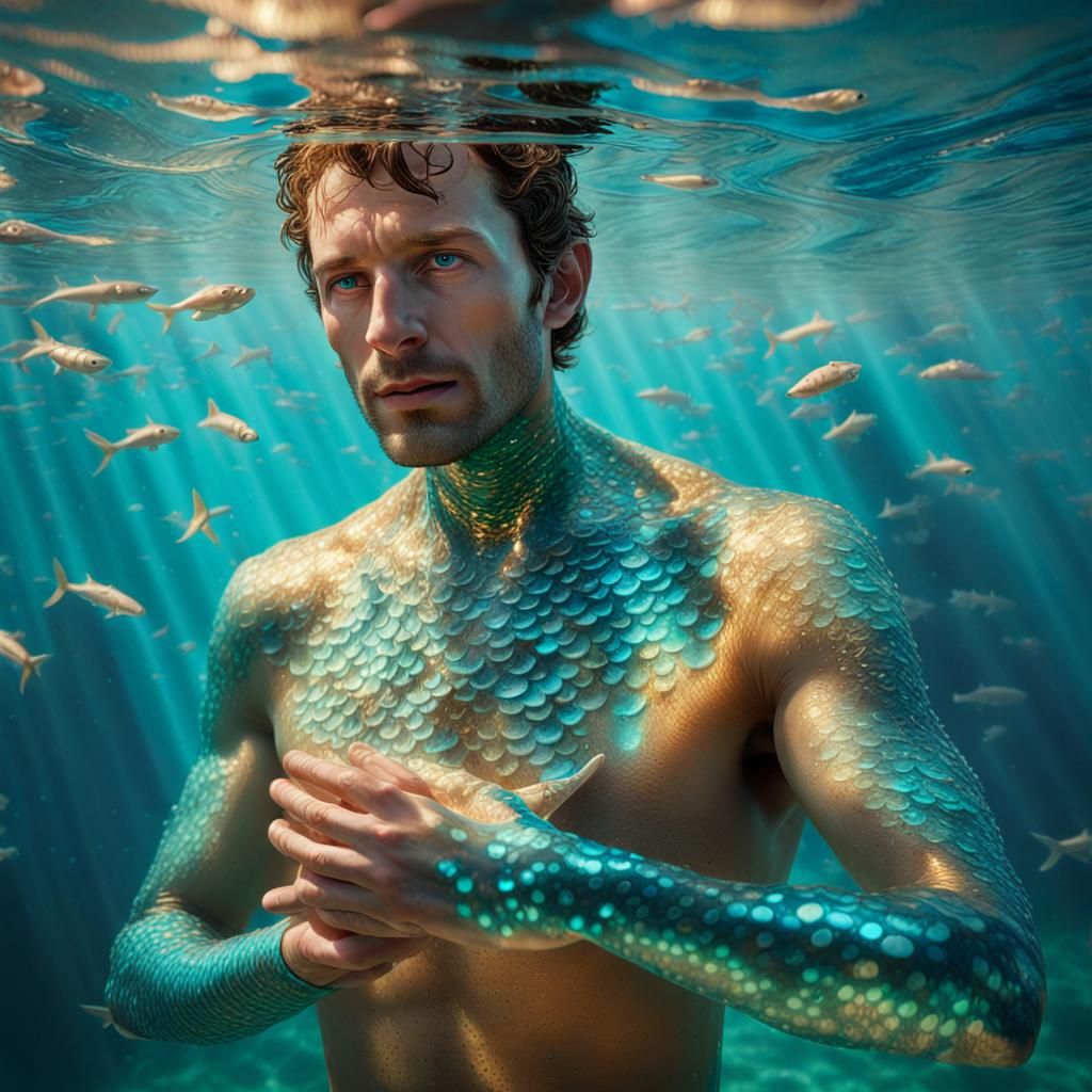 Man from Atlantis: Surreal Oil Painting