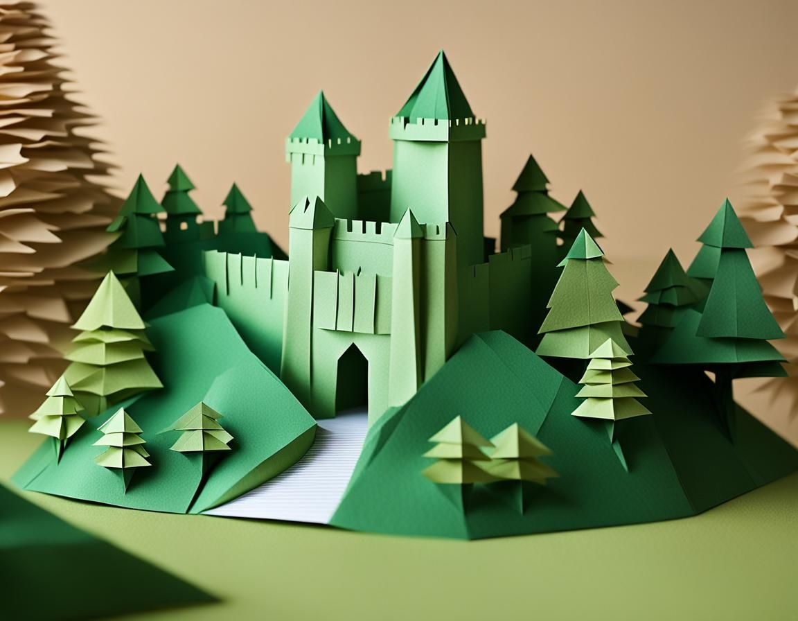 Origami Norman Castle: Papercraft Medieval Architecture