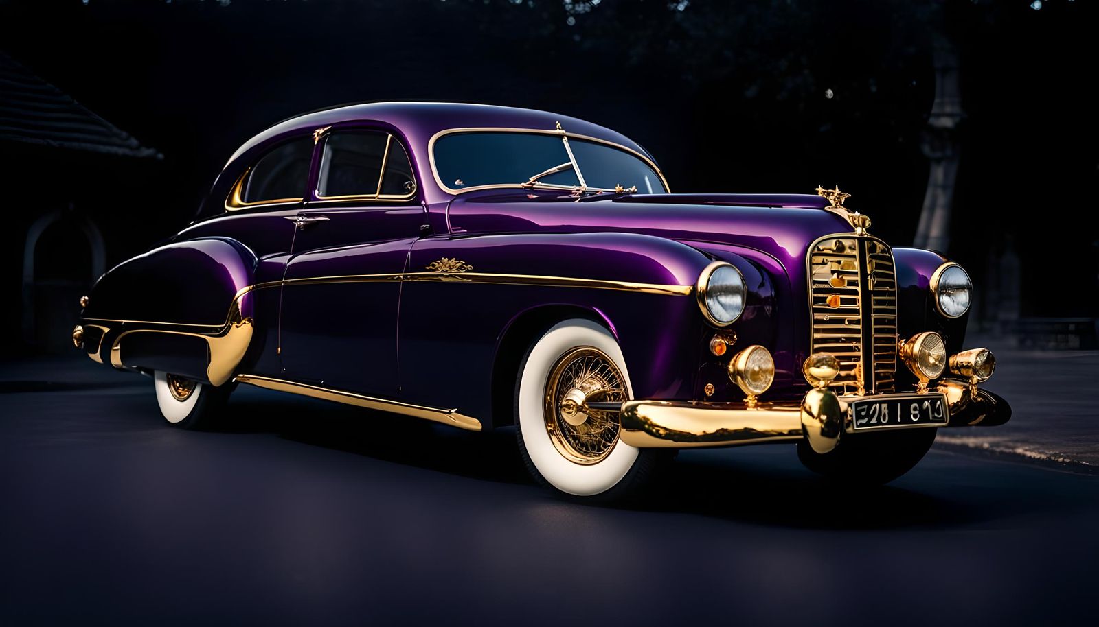 Violet 1952 Coupe with Art Deco Motifs