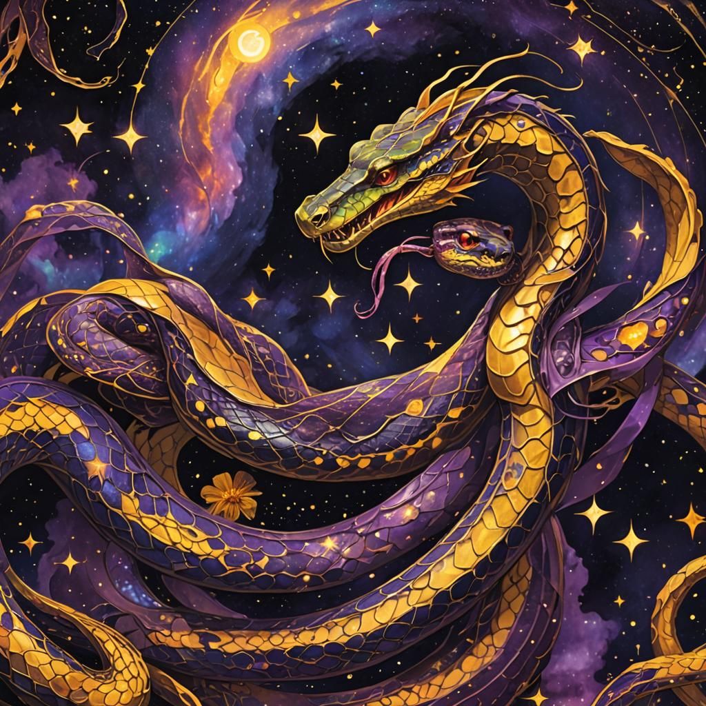Cosmic Serpent Amidst the Stars