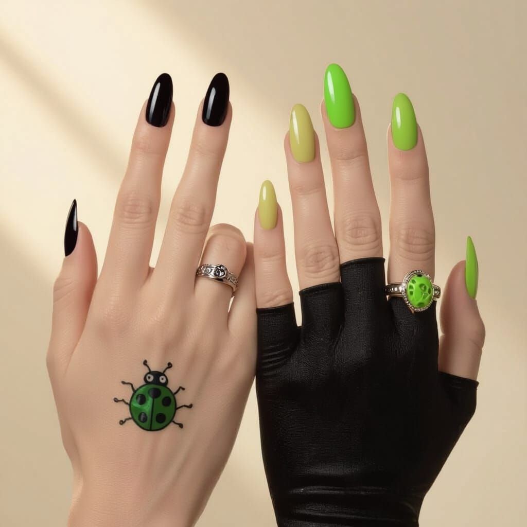 Miraculous Ladybug Themed Hand with Rings and Tattoo