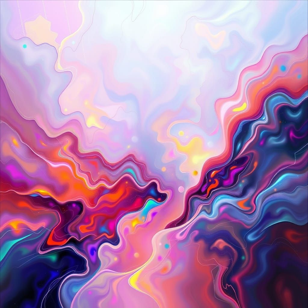 Dreamlike, Iridescent Abstraction in Flux