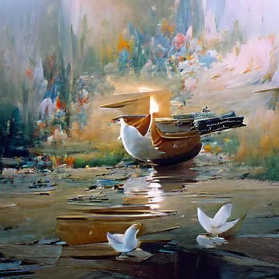 Peaceful Landscape in Oil Painting Style