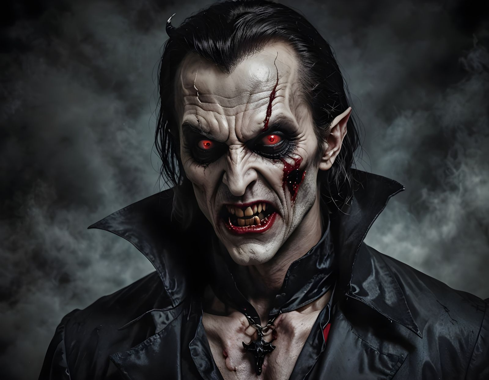 Dark Gothic Vampire in Hellish Visage