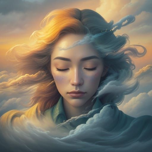 Ethereal Dreamer in Vibrant Surrealism