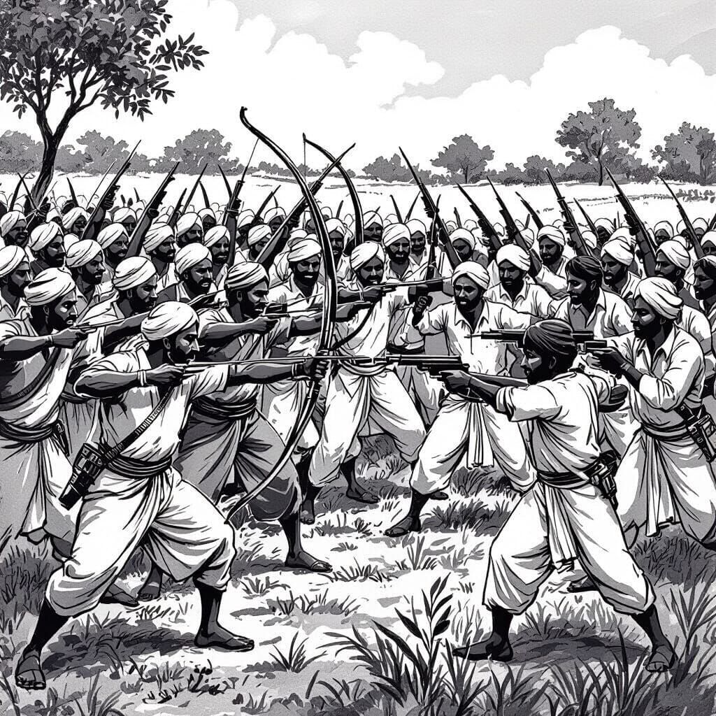 Farmers vs Landlords: A Folk-Art Confrontation