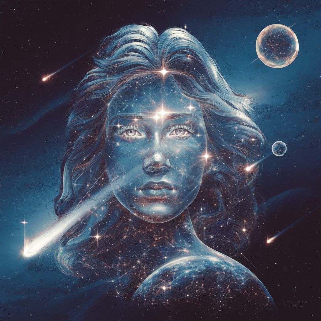Holographic Art of Illusion: Woman's Face in Space