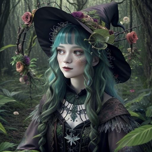 Magical Pagan Witch in Enchanting Forest: CGI Design