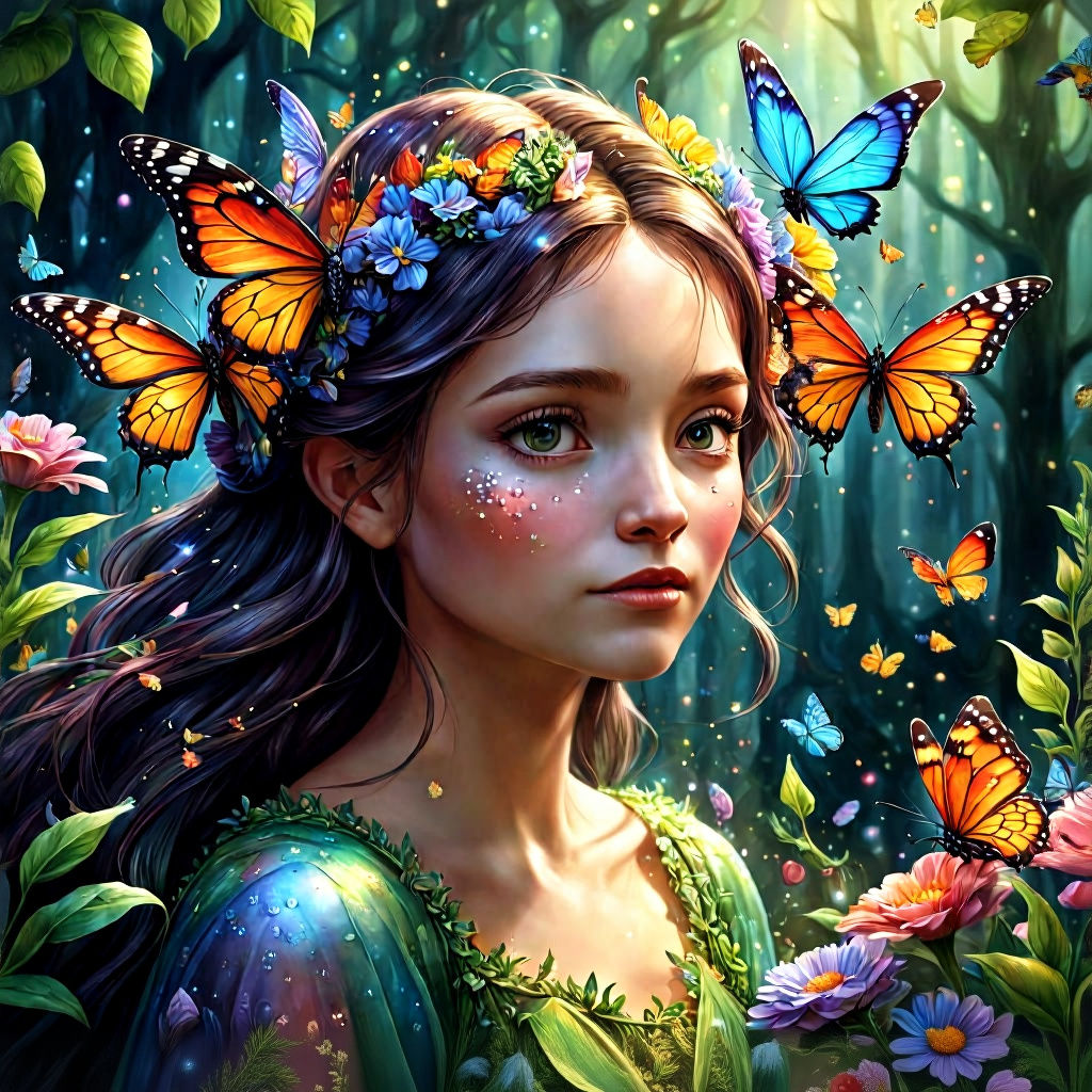 Woman Saying Buenos Dias in Radiant Floral Bouquet