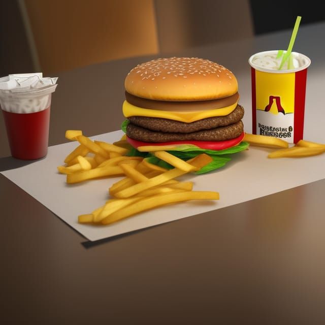 McDonald's Meal Still Life in Fantasy Art Style