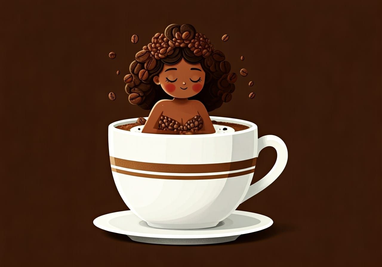 Happy Coffee Goddess in Cappuccino