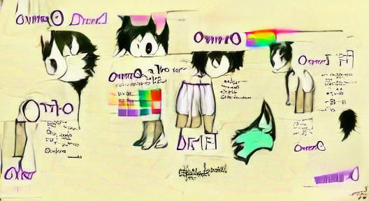 Fursona Character Reference Sheet Concept Art
