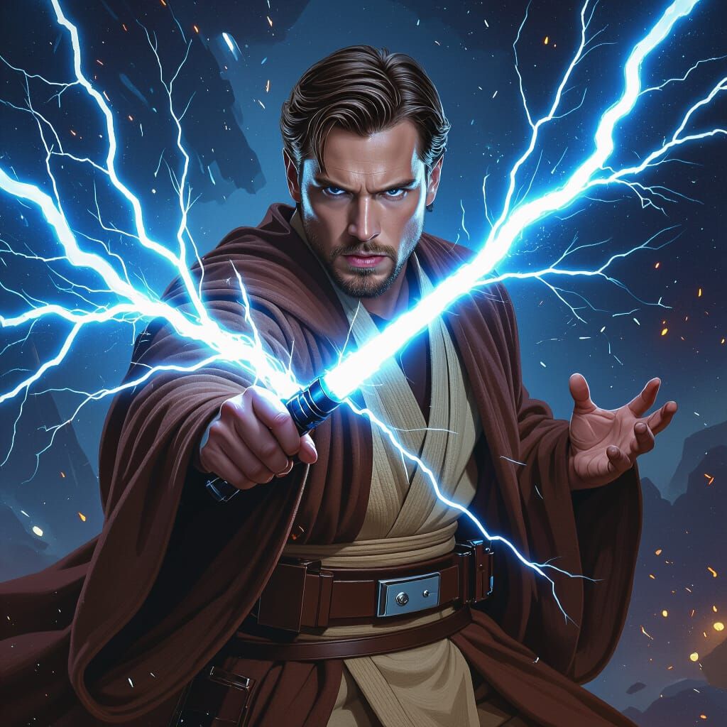 Jedi Master Unleashing Force Lightning, Mystical Energy