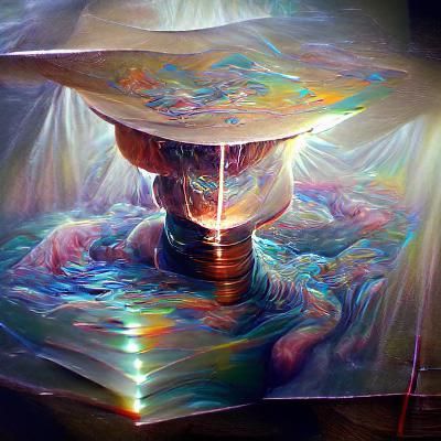 Fountain of Light: Cosmic Oil Painting