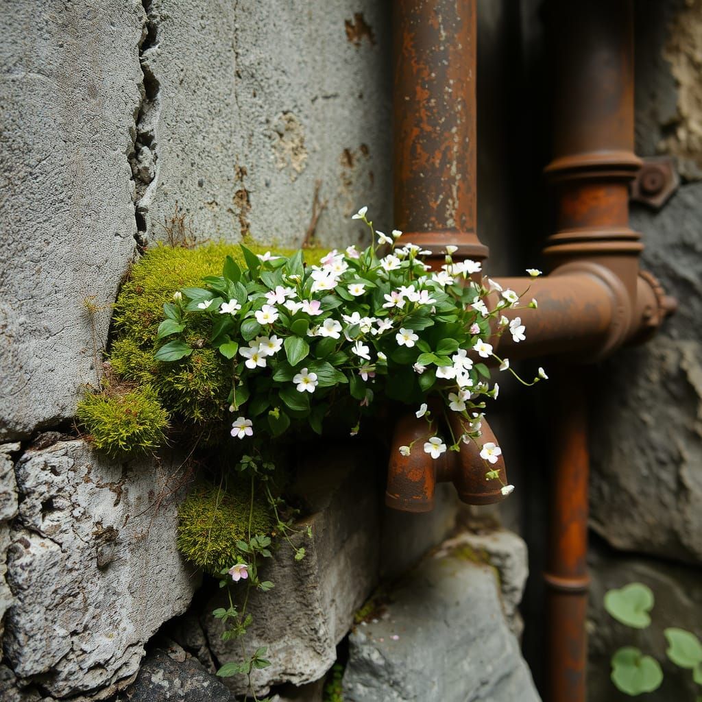 Fragile Plants Thriving in Harsh Environment