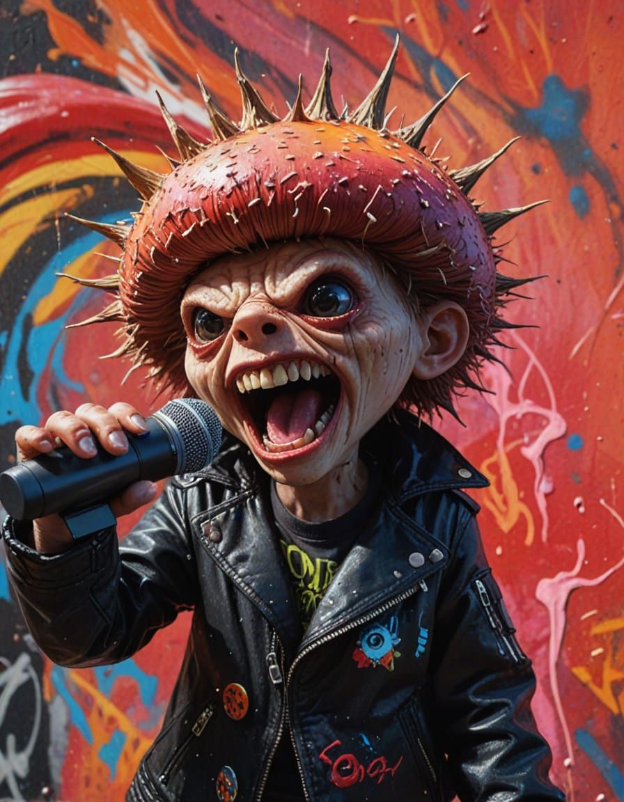 Punk Shroom in Vibrant Renaissance Punk Style