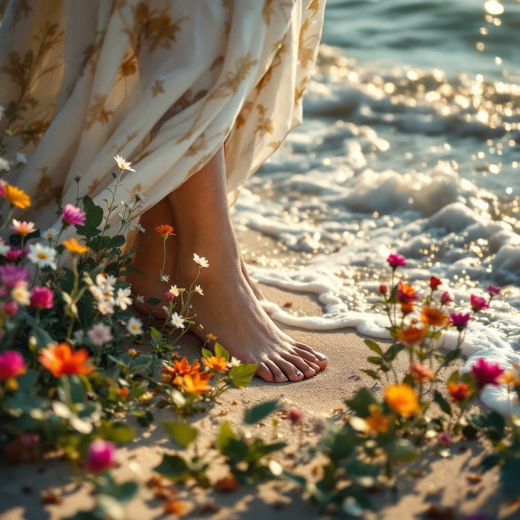 Goddess of Nature on a Tranquil Coast