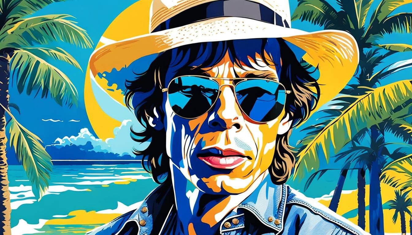 Singer in Jamaica: Pop Art Watercolor Portrait