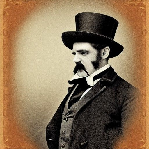 Steampunk Victorian Man with Top Hat and Goggles