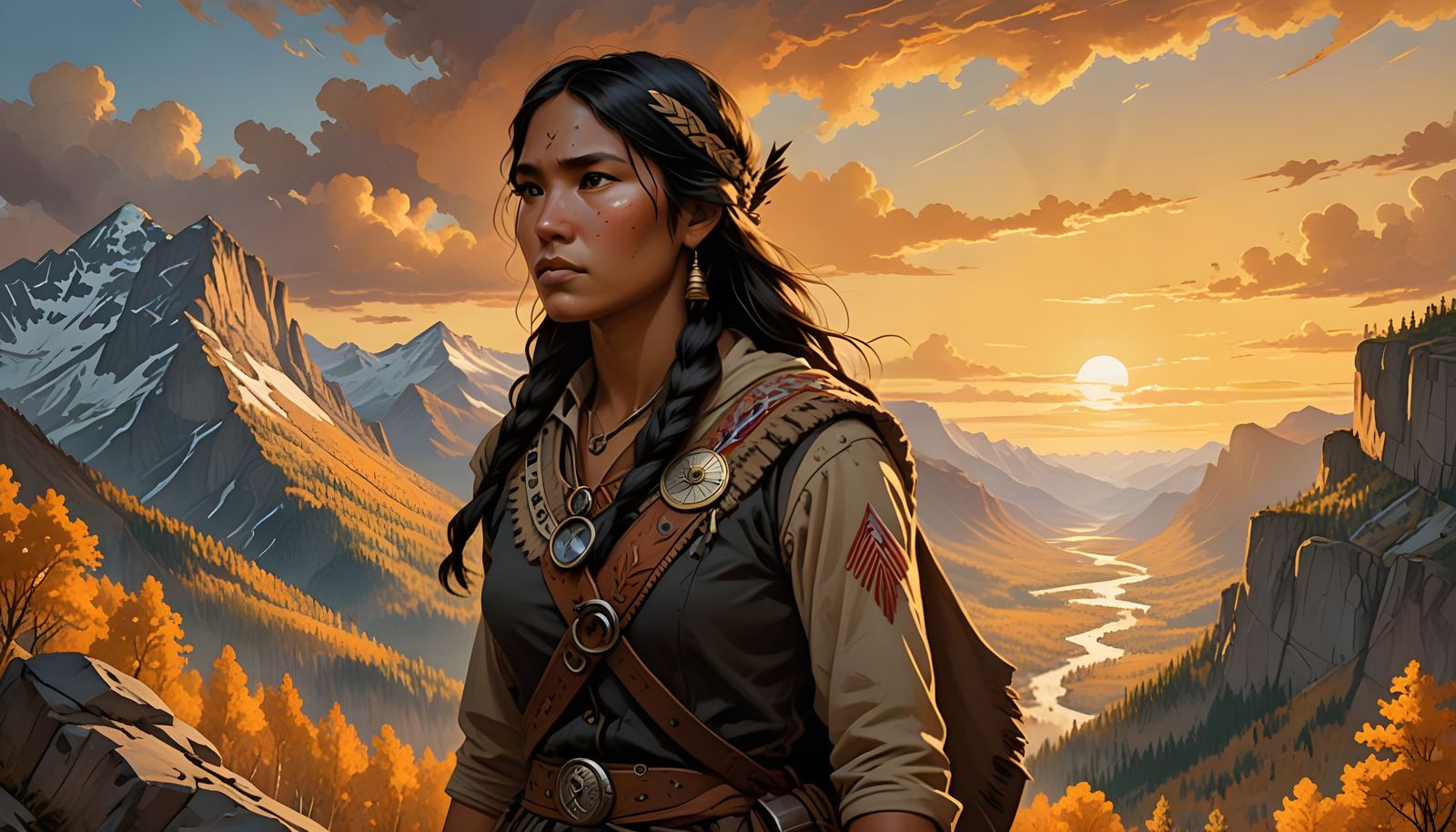 Sacagawea Leads the Lewis and Clark Expedition through the R...