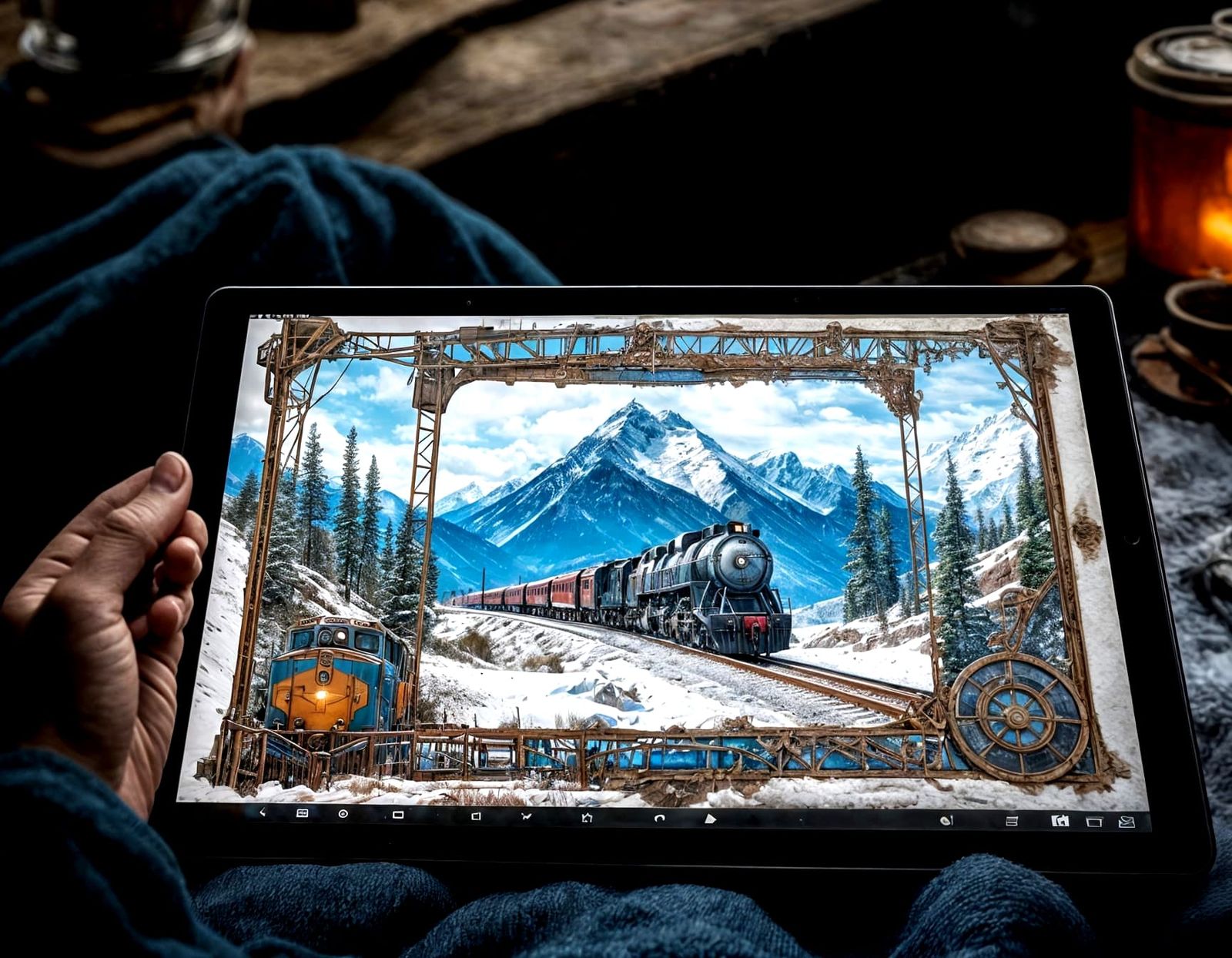 PC tablet displaying a painting app.  The subject of the pai...