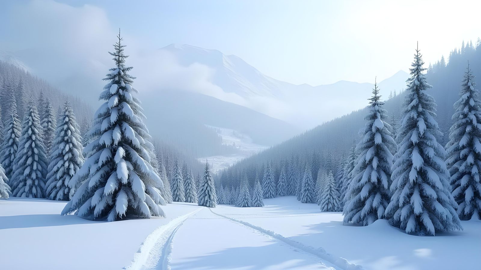 Winter Landscape in Majestic Mountain Foothills