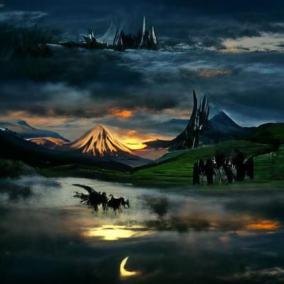 Tranquil Landscape at Twilight