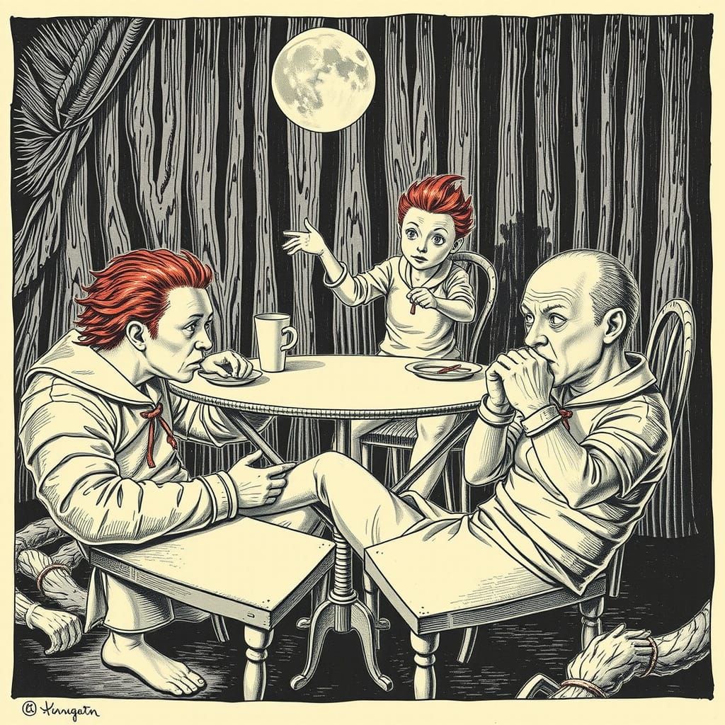 Intense Red Abstract Swirls and Spirals