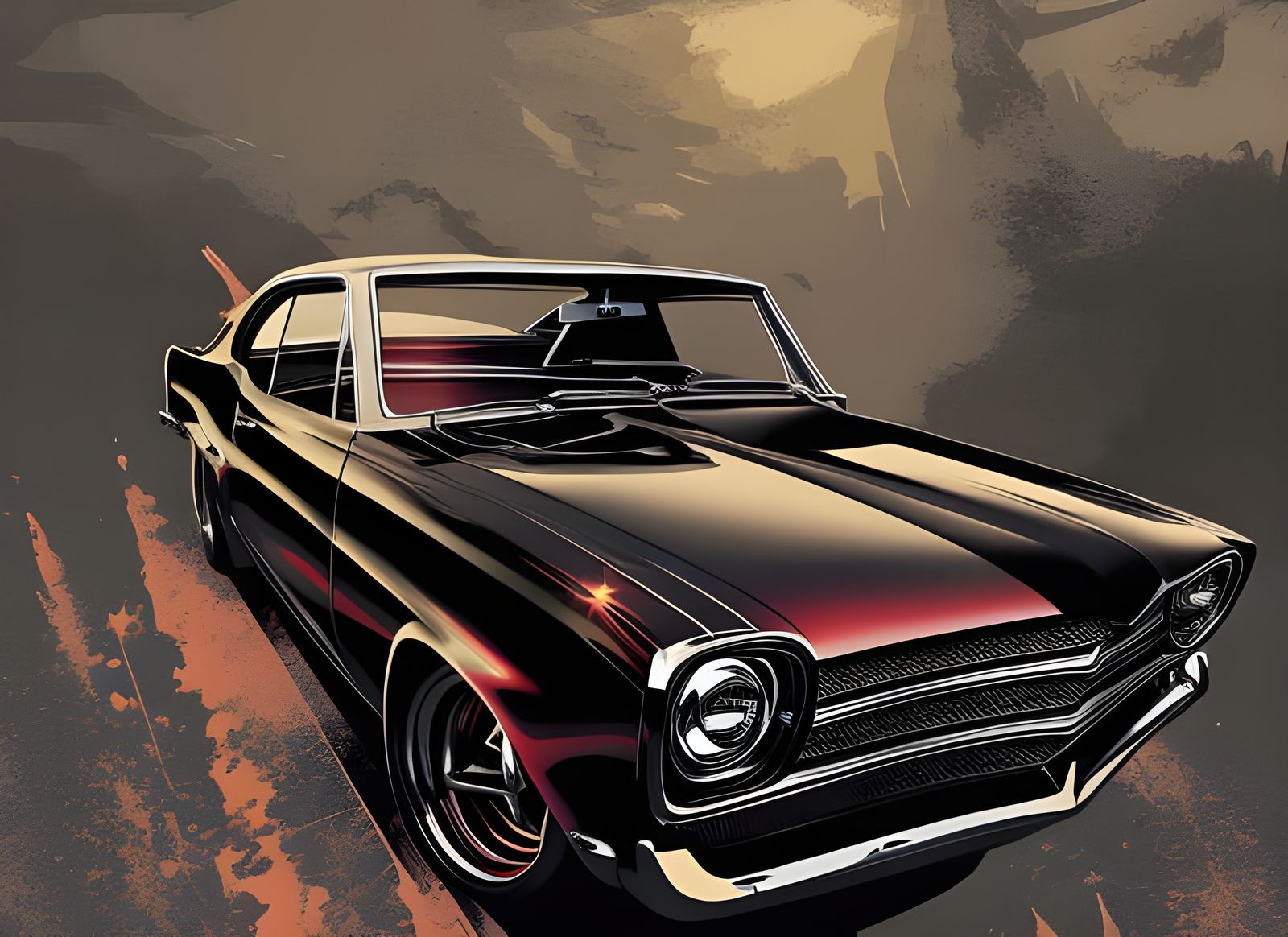 Punk Rock Muscle Car in Borderlands Art