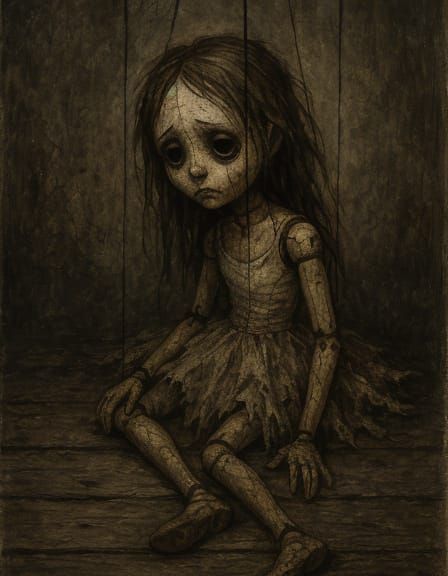 Lonely Puppet Girl in Tattered Tutu