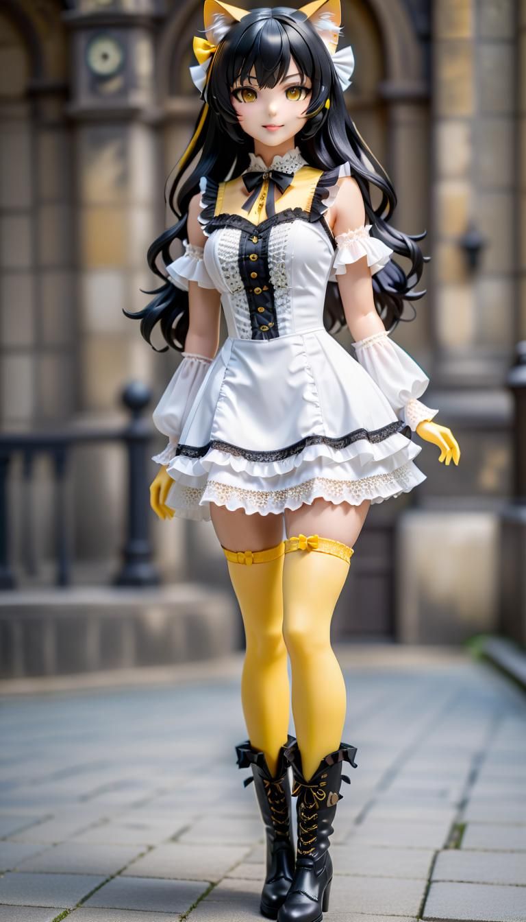 Brazilian Cat-Girl Action Figure in Victorian Dress