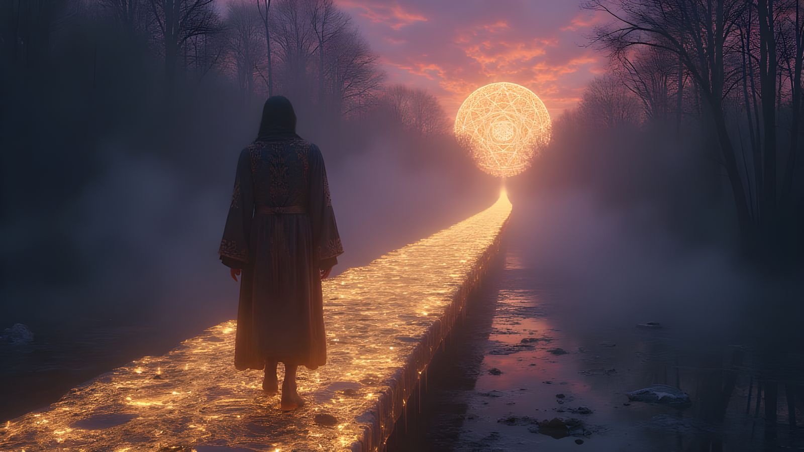 A Figure Walks the Precarious Path of Destiny