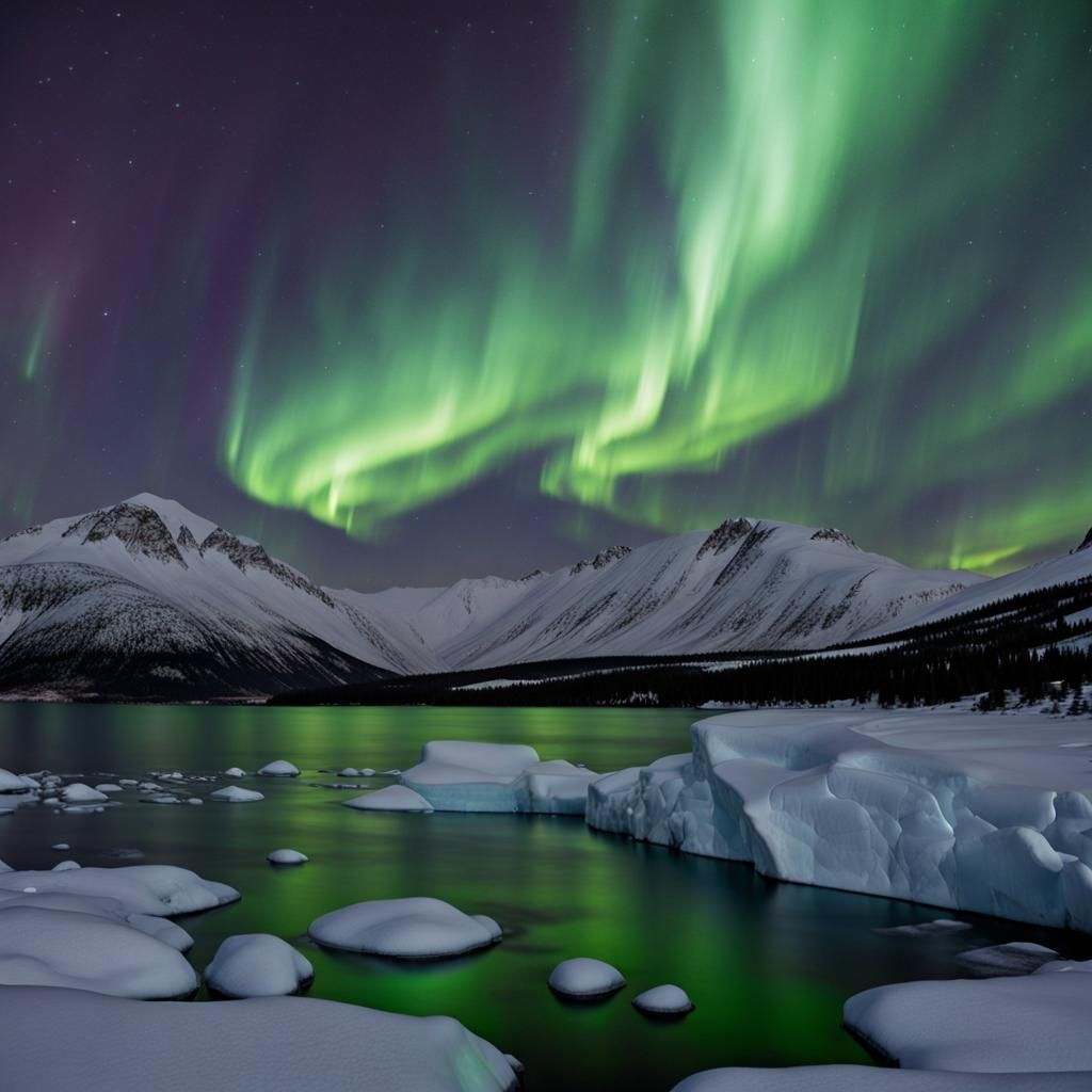 Spectacular Northern Lights Display in the Arctic
