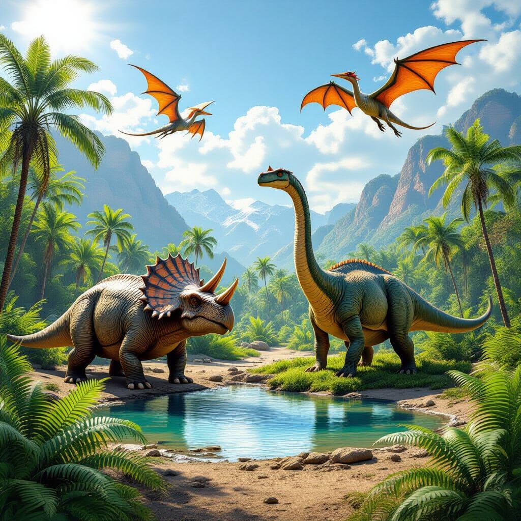 Waterhole in the Jurassic period