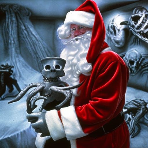 Alien Santa Claus in Winter Horror Land