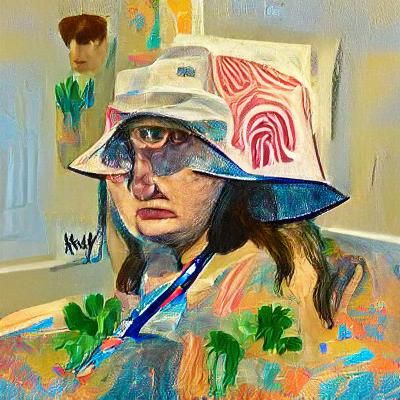 Cyclops Portrait in Fauvist Style with Bucket Hat