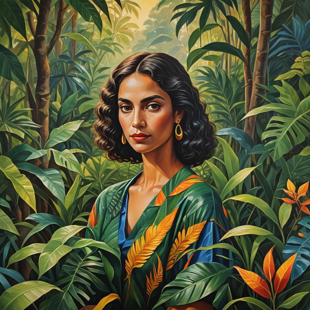 Brazilian Modernist Portrait in Jungle Setting