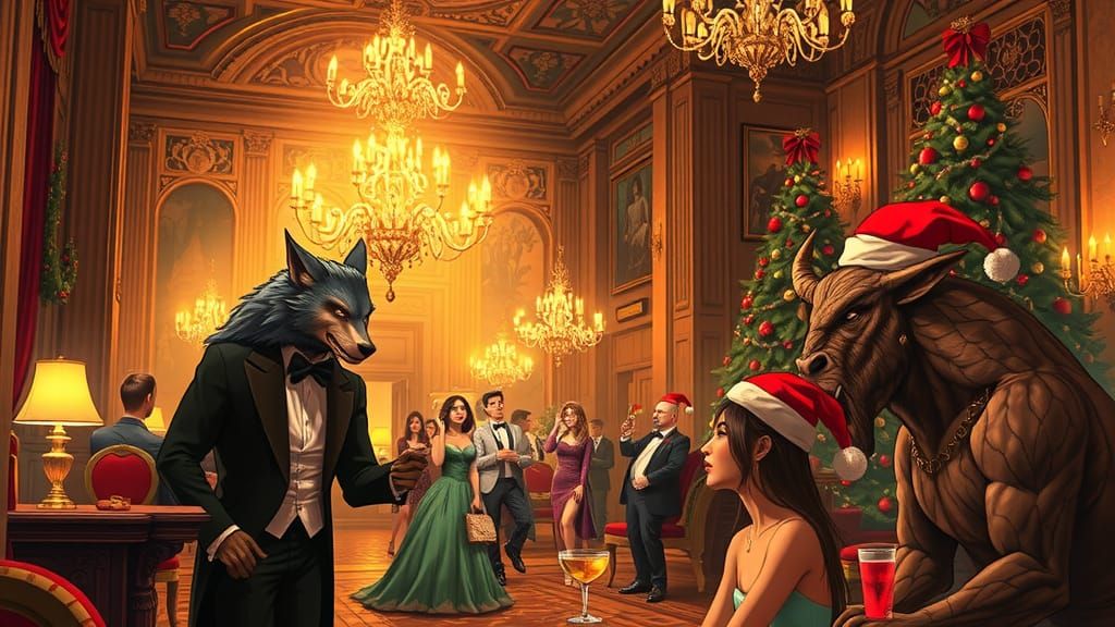 Mythical Creatures' Christmas Ball, Syd Mead Style