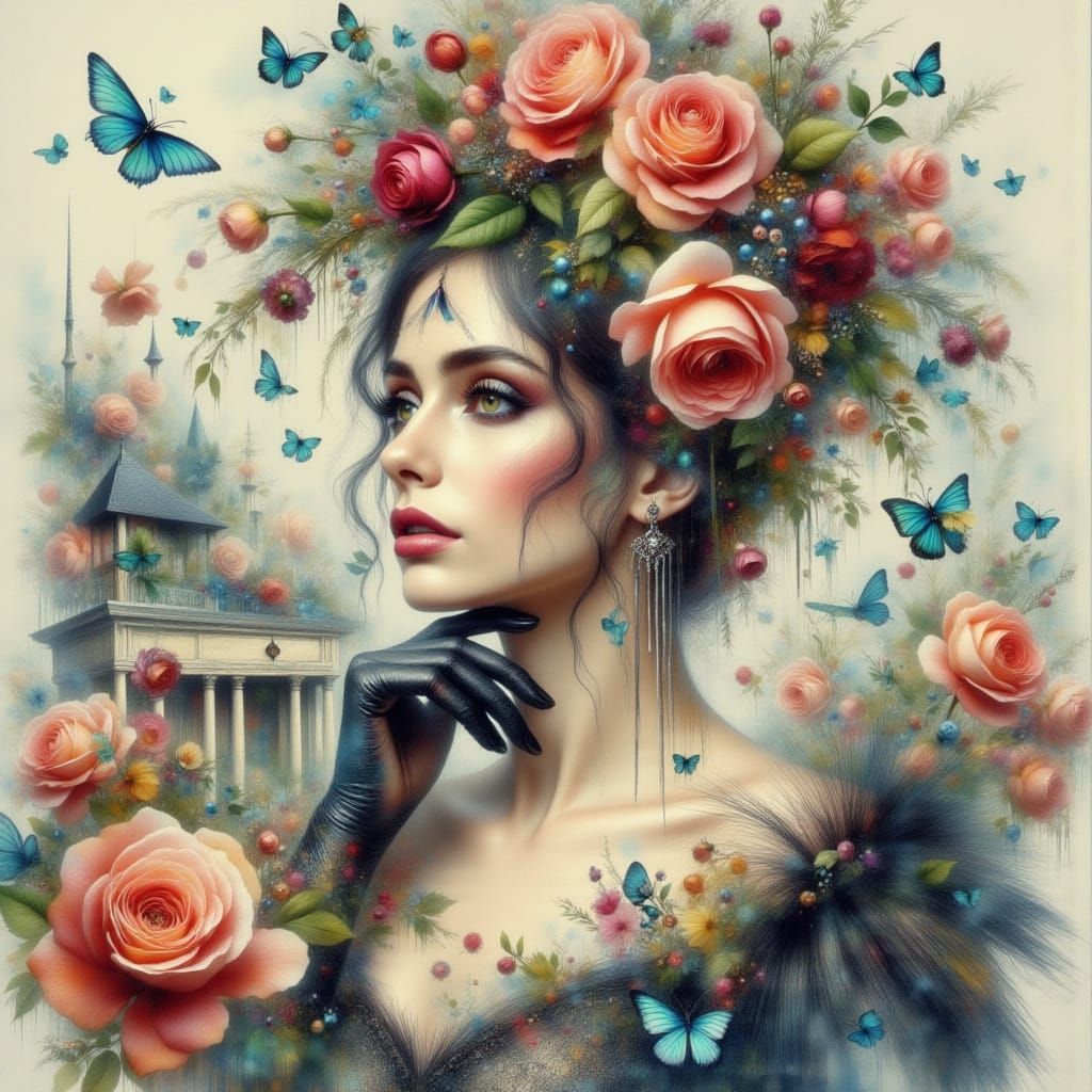 Dreamy Vampire Queen in Elegant Attire