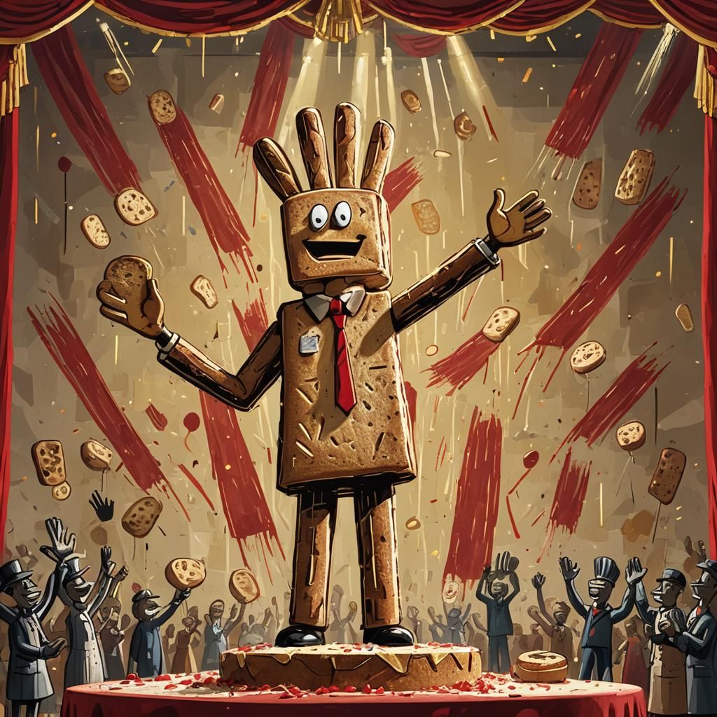 Anthropomorphic Bread Presents Award: Splash Art Style