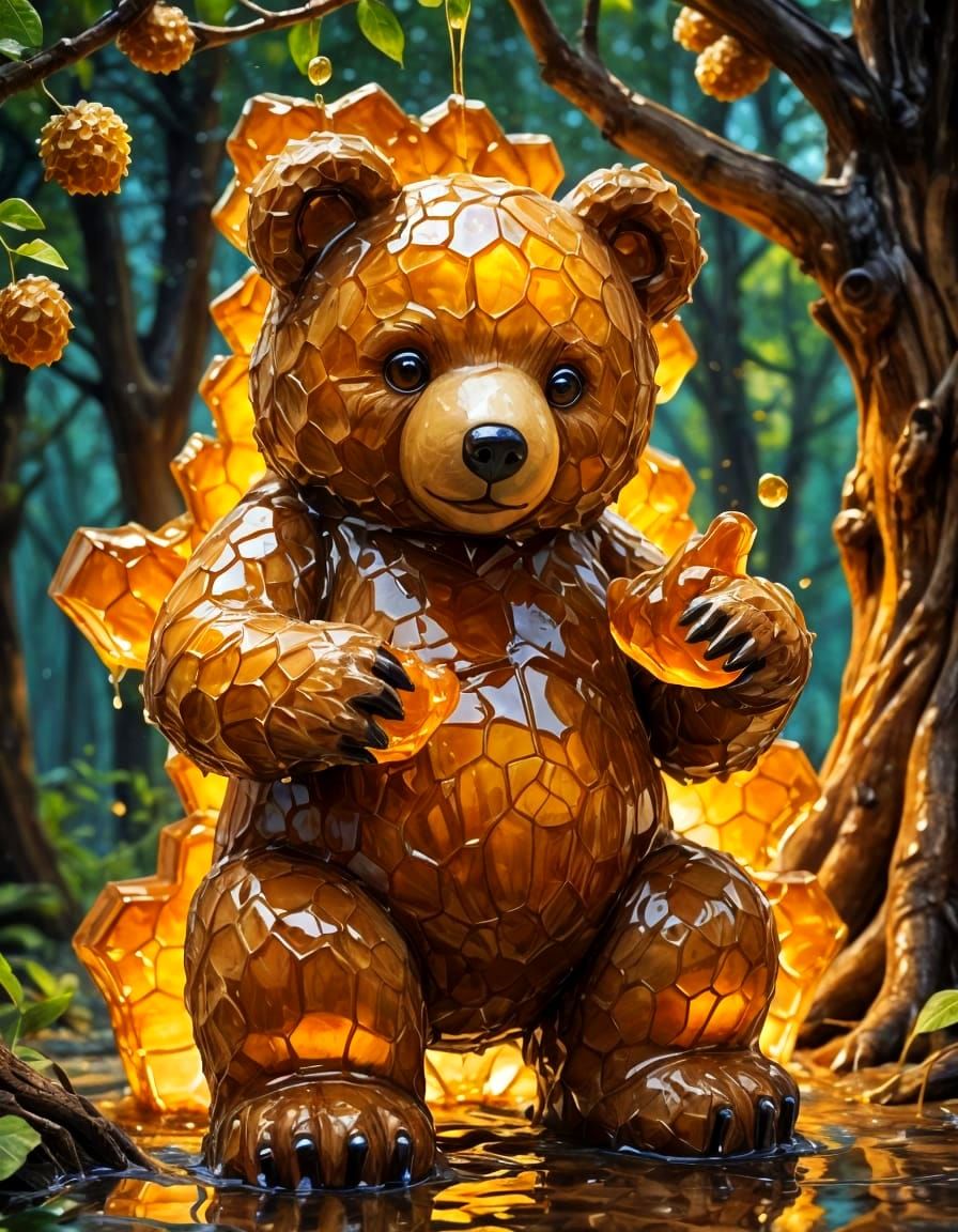 Honey Bear Elemental Under Honeycomb Tree