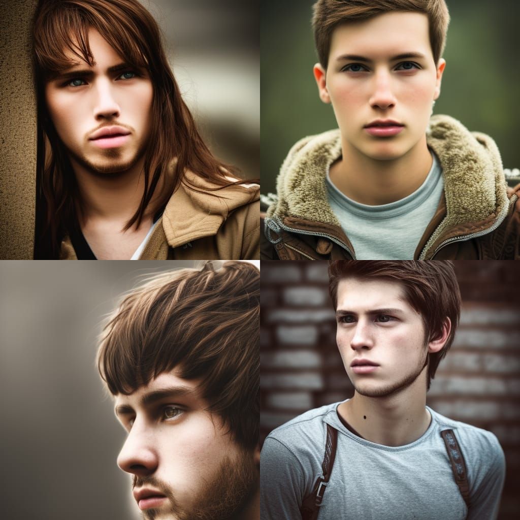 Hyperrealistic Portrait of a Brown-Haired Man