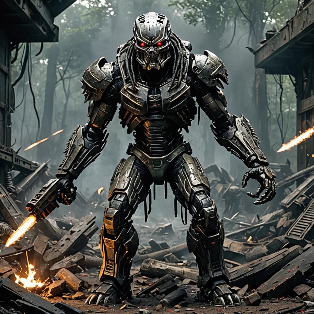 Predator vs Terminator: Epic Battle Scene